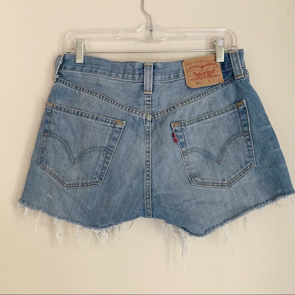 Levi Original 501 Cut Off Denim Shorts Sz 30 - Picture 4 of 11